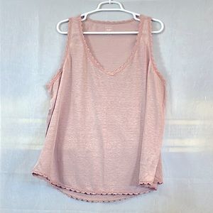 GAP light pink peach camisole lace trim XXL tank